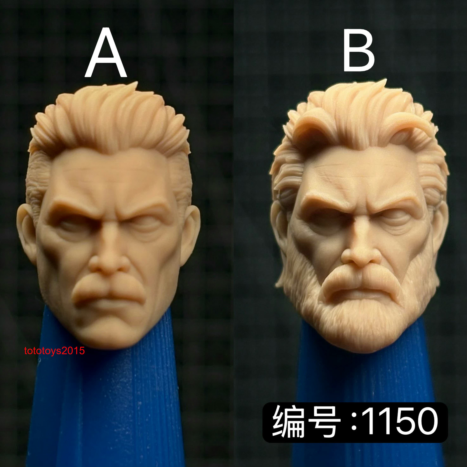 1:6 1:12 1:18 Invincibile Barba Uomo Testa Scultura per 12" 6" 3,75" Action Figure Giocattolo