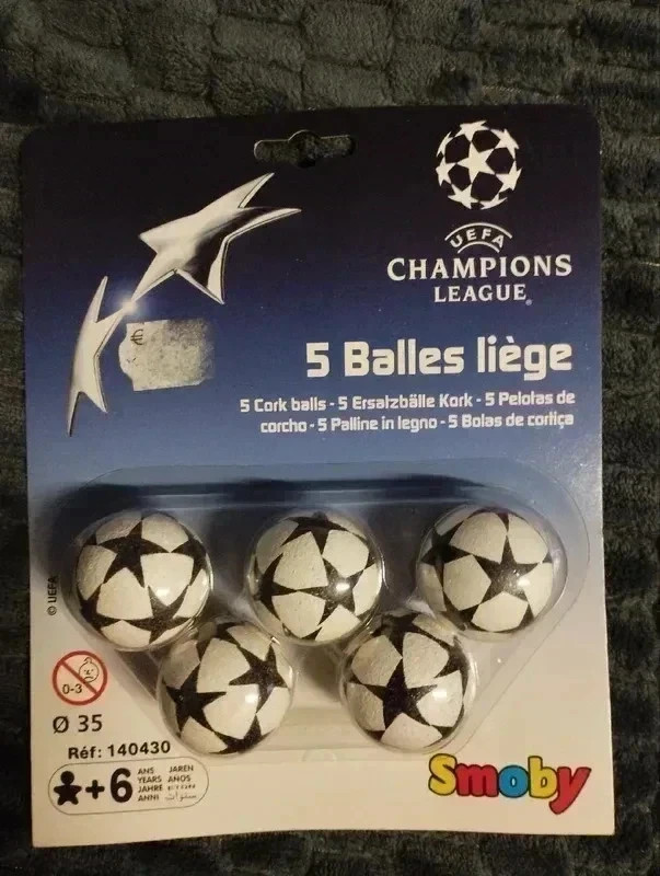 5 Balles de Baby Foot Champions League Vintage
