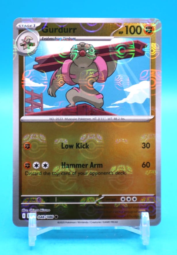 Gurdurr - 048/086 - Master Ball - Black Bolt - Mint - Pokémon TCG