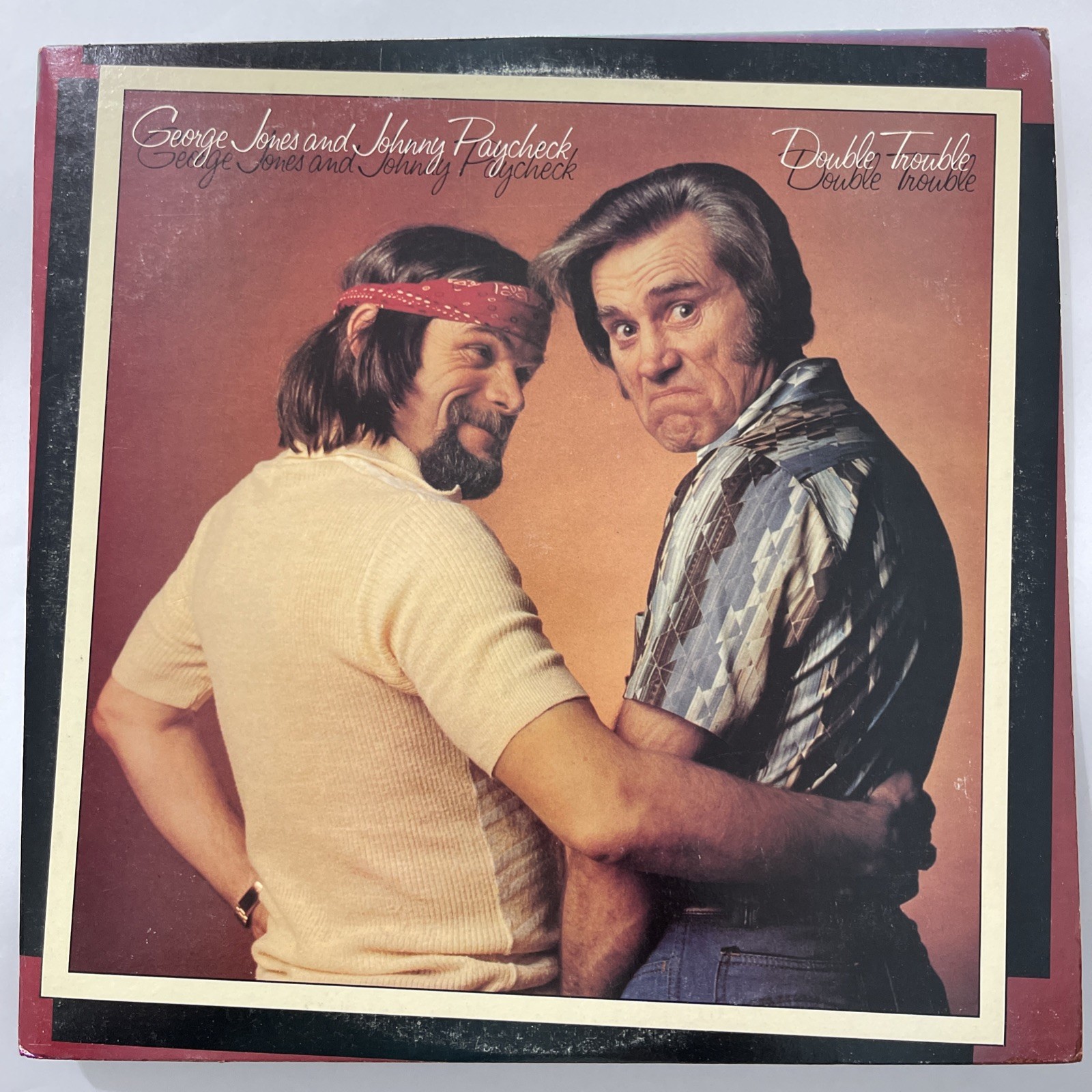 George Jones & Johnny - Paycheck Double Trouble,Vinyl,PROMO,Stereo,Pitman Press.
