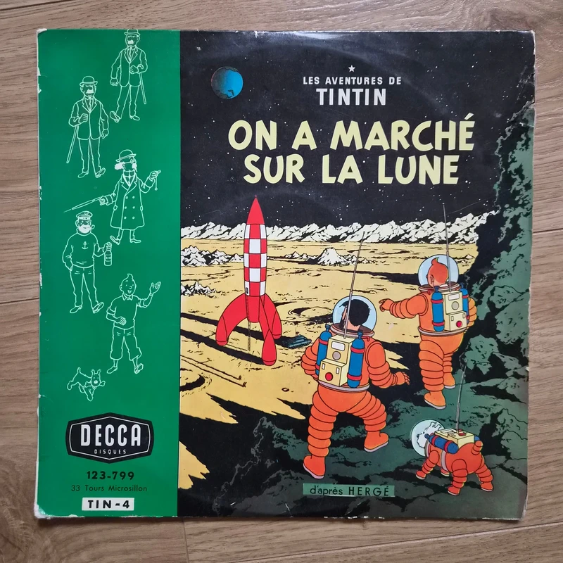 Vinyle de Tintin : On a marché sur la Lune (édition 1957)