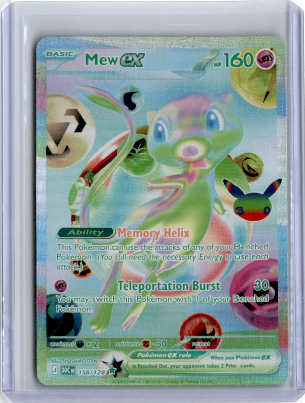 Mew Ex 158/128 PELLICCIA Futuristica Rara - Pokémon TCG: 30° Celebrazione - Inglese NM