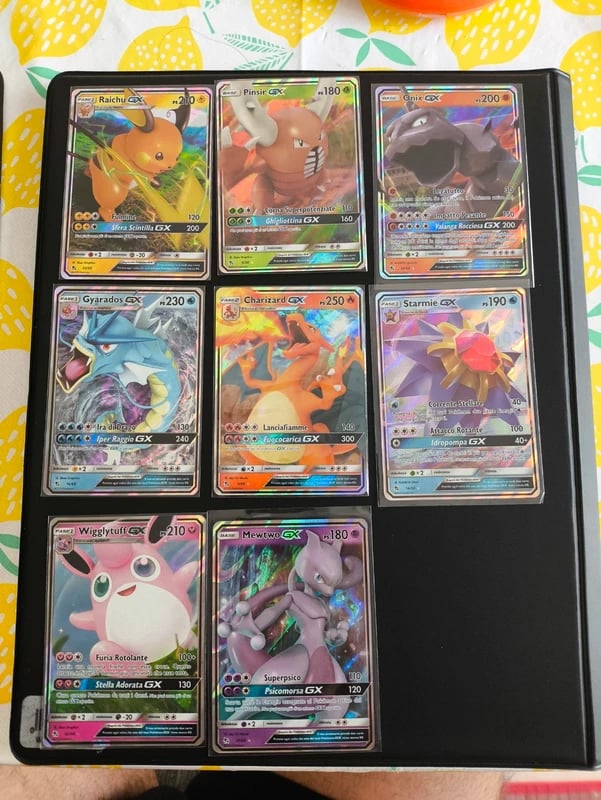 Pokémon- Destino Sfuggente GX Charizard Mewtwo Wigglytuff starmie Gyarados Pinsir  Onix Raichu