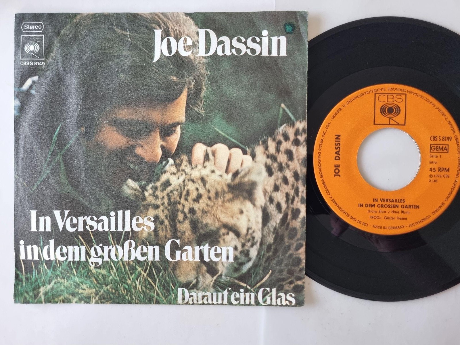 Joe Dassin - In Versailles In Dem Großen Garten 7'' Vinyl Germany PROMO