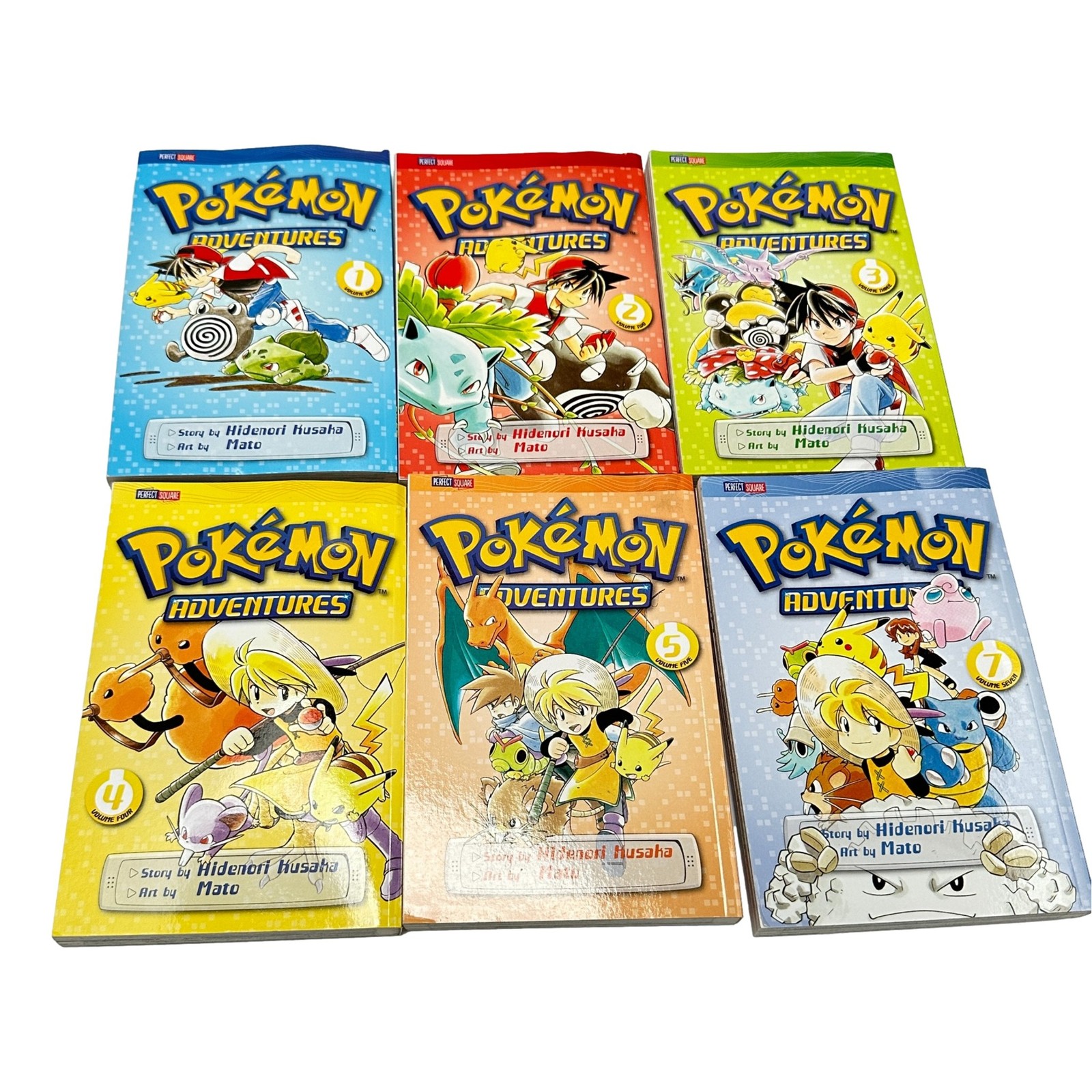 Pokemon Adventures Manga Lot 6 Volumes 1 2 3 4 5 7  English PB Hidenori Kusaka