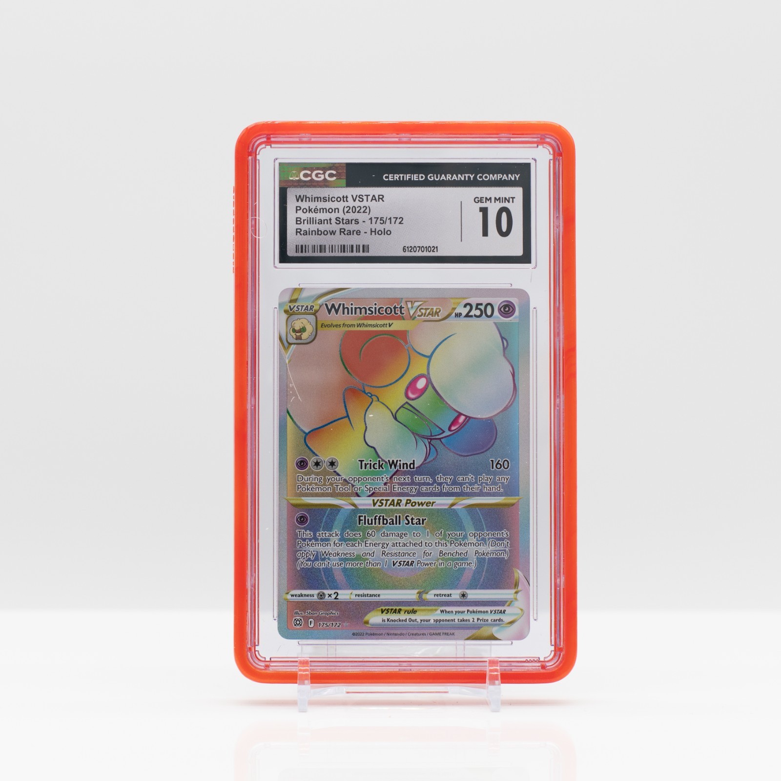 Pokemon Whimsicott VSTAR Rainbow Holo #175/172 stelle brillanti 2022 - CGC 10