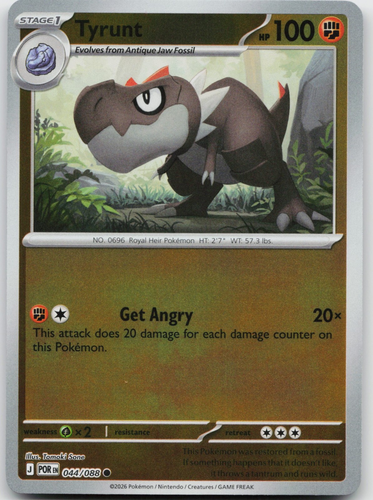 Tyrunt Pokemon ordine perfetto 044/088 quasi nuovo