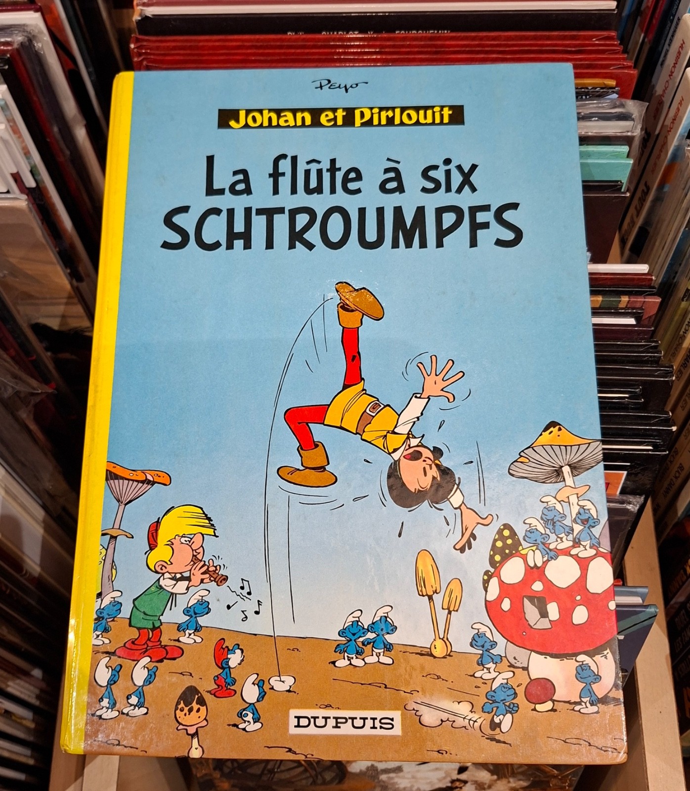 Johan et Pirlouit T.9 La flûte à six Schtroumpfs _ Peyo / Dupuis 1965 TBE !