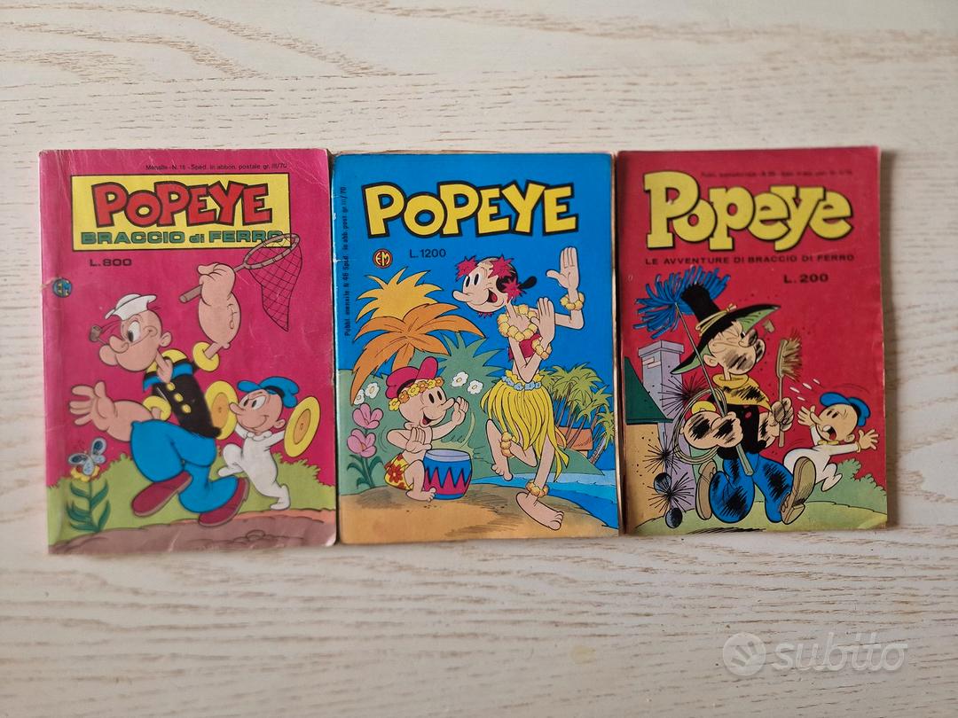 Lotto 3 Fumetti Popeye Braccio di Ferro Vintage