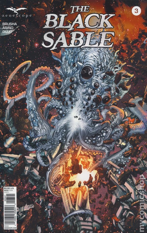 Black Sable #3D FN 2017 immagine stock Zenescope