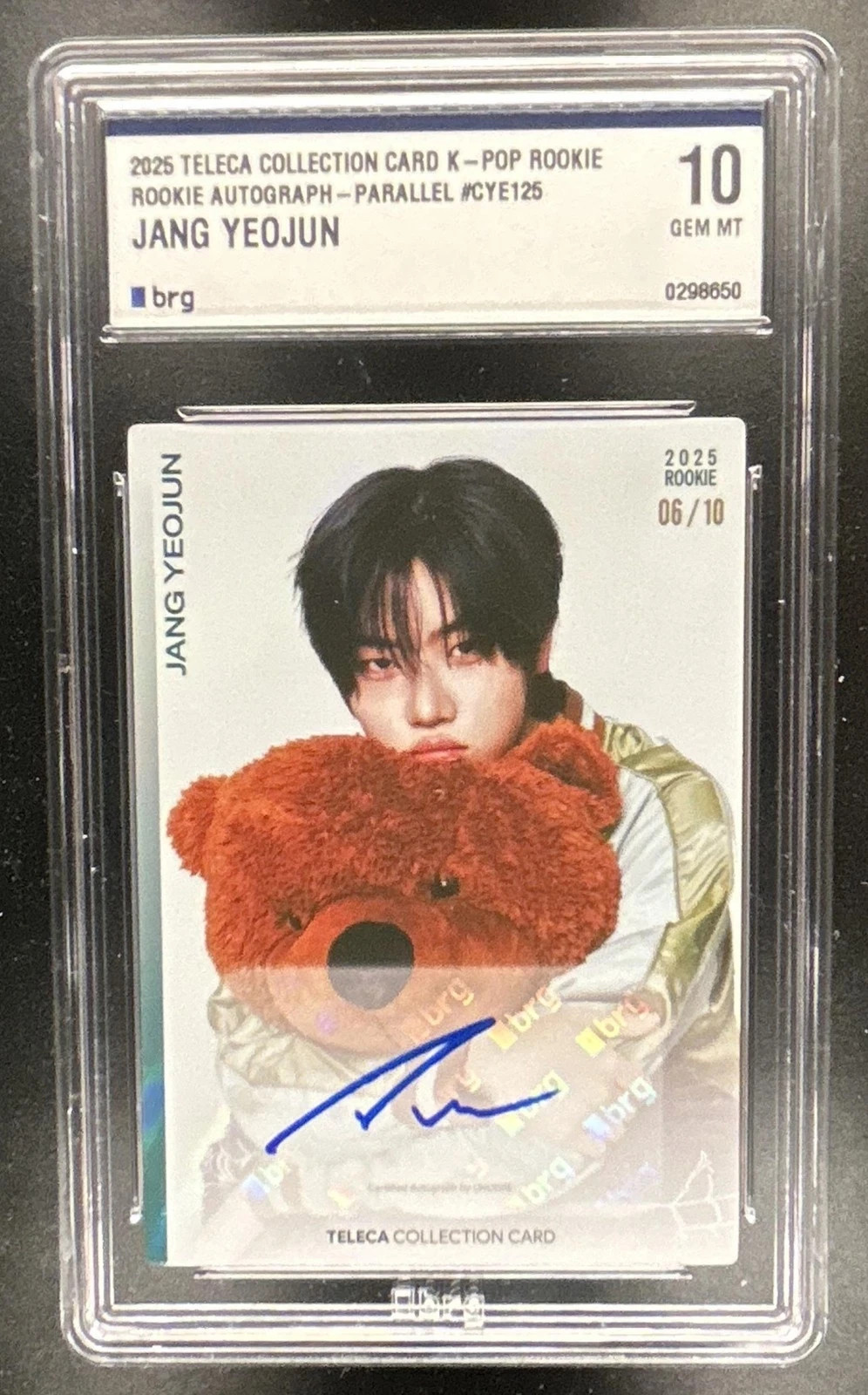 2025 Teleca K-Pop Jang Yeojun CHIUDI GLI OCCHI carta autografa firmata GIOCO PERFETTO COME NUOVO 10!