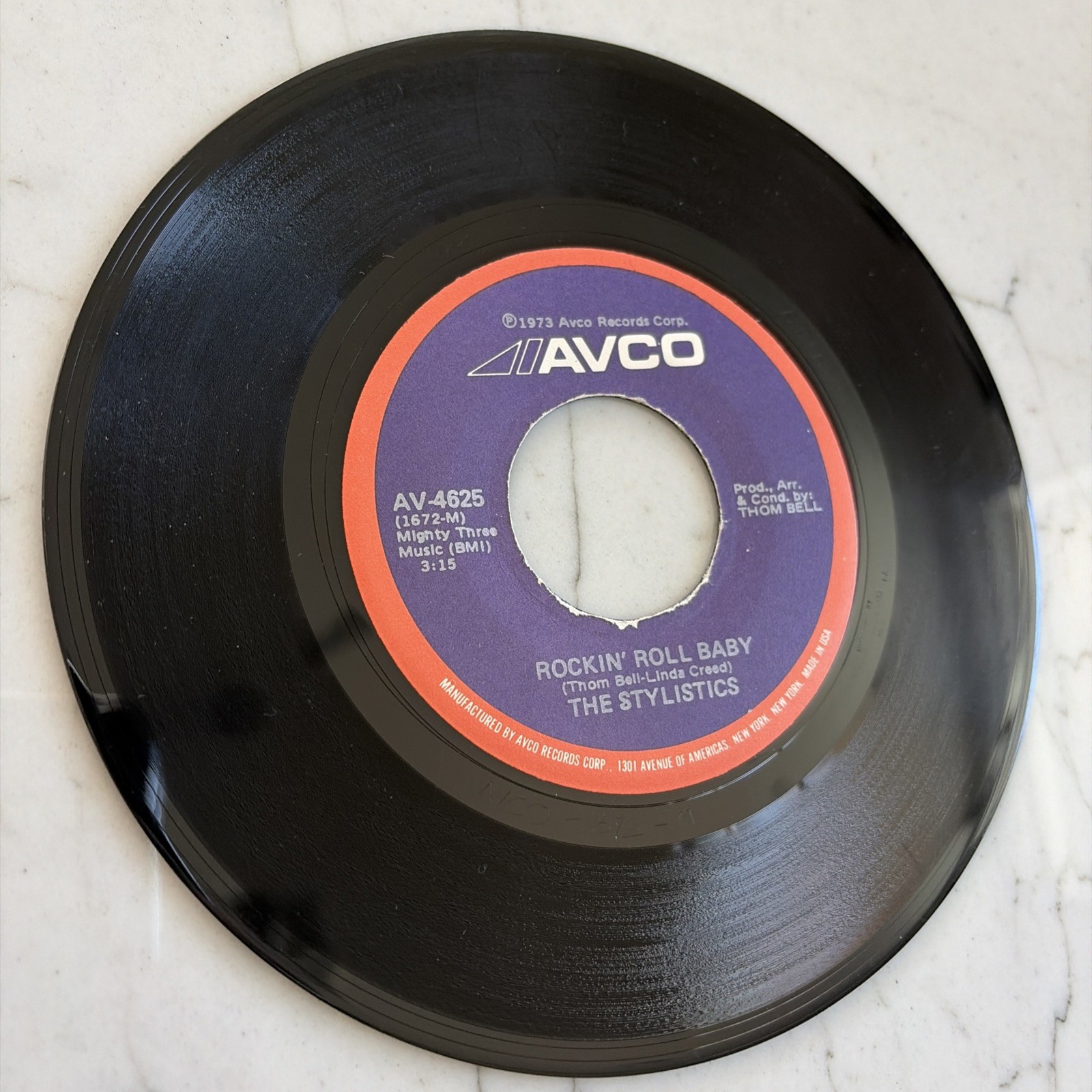 The Stylistics Rockin Roll Baby 45 RPM 7" Vinyl Single Frankford Wayne Philly VG