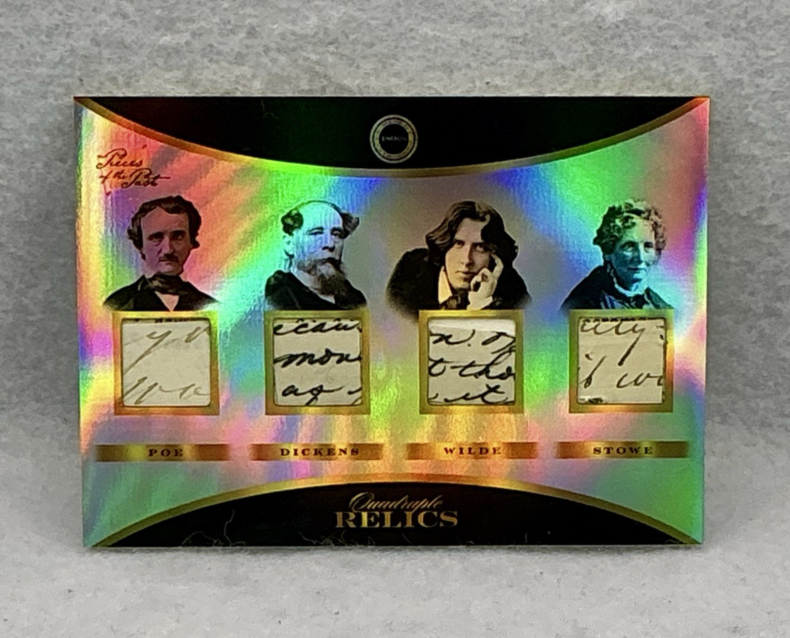 2024 Pieces Of The Past 1800s Poe, Dickens, Wilde, Stowe Handwritten Quad Relics