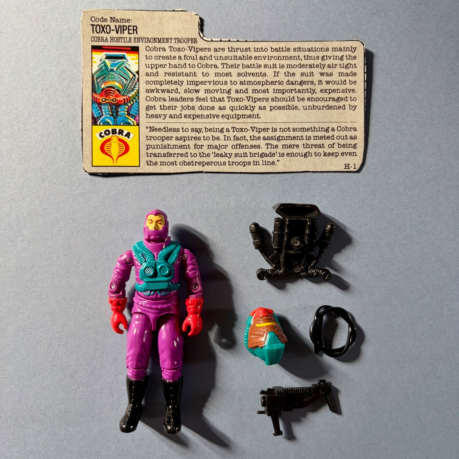 Vintage Action Force G.I. Joe - 1988 - Toxo-Viper - Figure with File Card