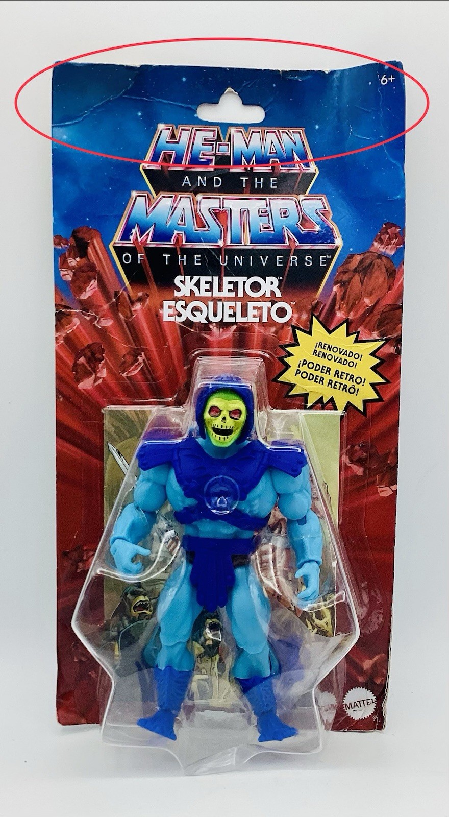Masters of the Universe Origins Scheletro Confezione Danneggiata
