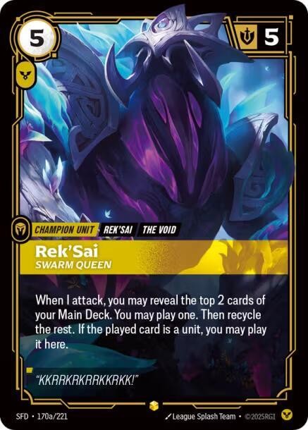 Rek'Sai, Swarm Queen (Alternate Art) [Spiritforged] 170a/221 NM Foil