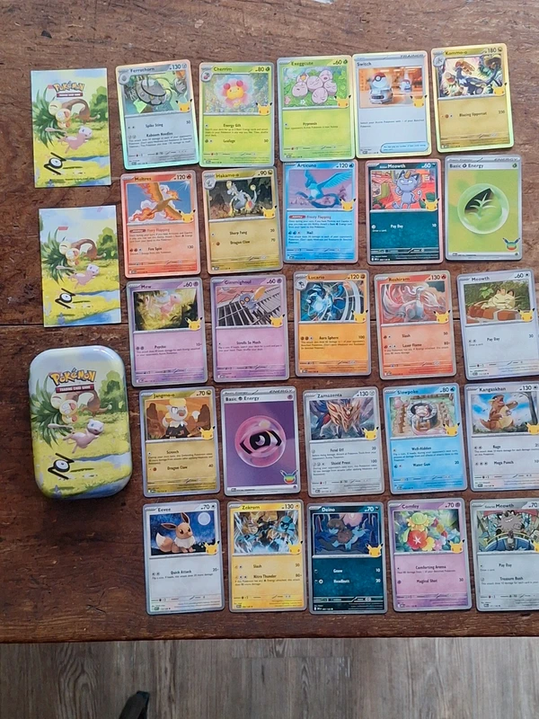 Pokemon mini tin leeg met 25 bulk kaartjes