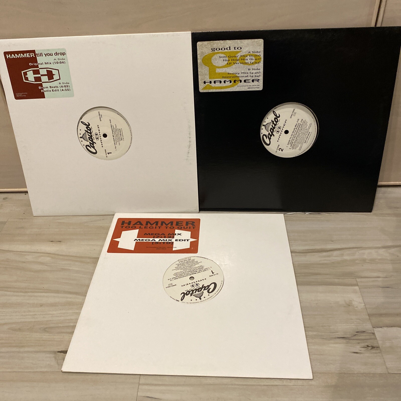 MC Hammer 3 Promo Mint Vinyl Lot 2 Legit 2 Quit Till You Drop Good To Go
