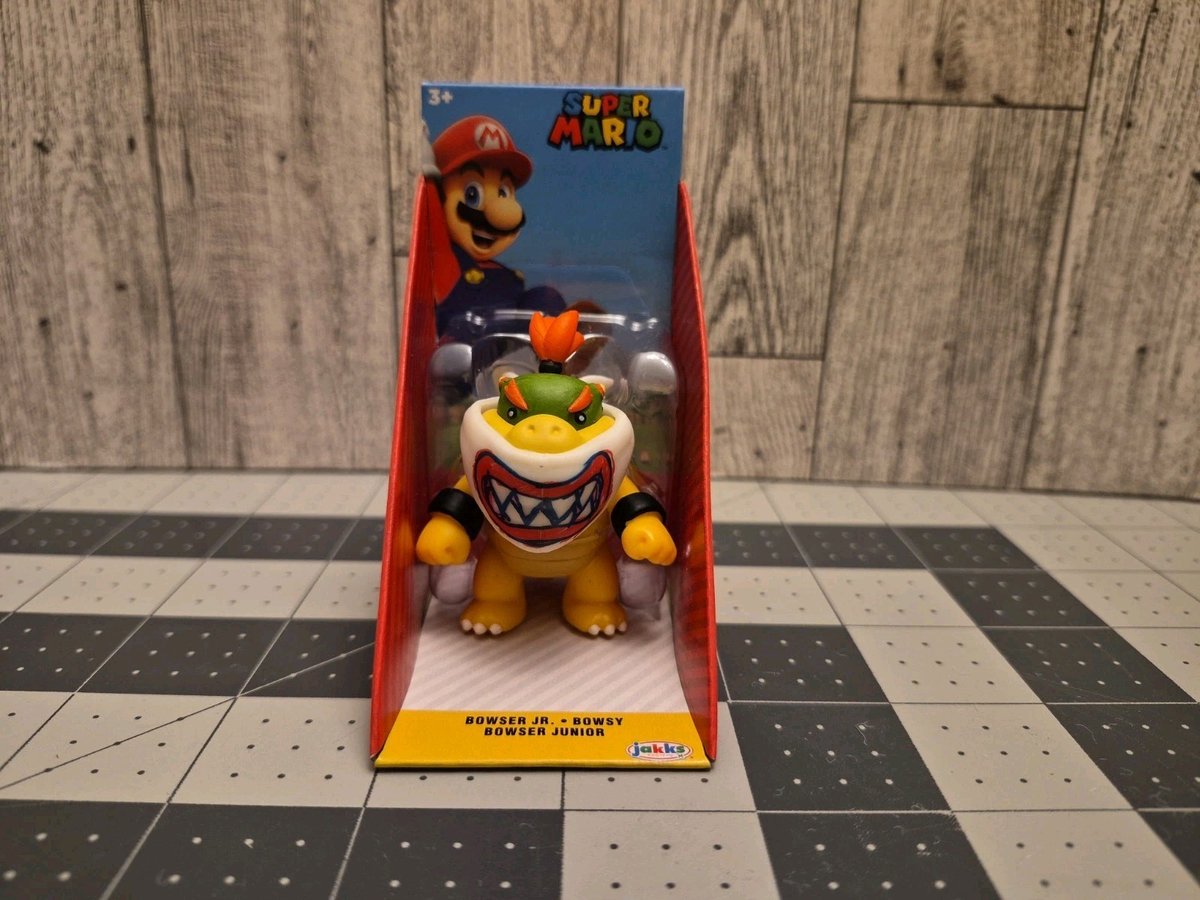Modellino Bowser Jr. con maschera 2,5" Jakks Pacific Super Mario giocattolo Nintendo nuovo