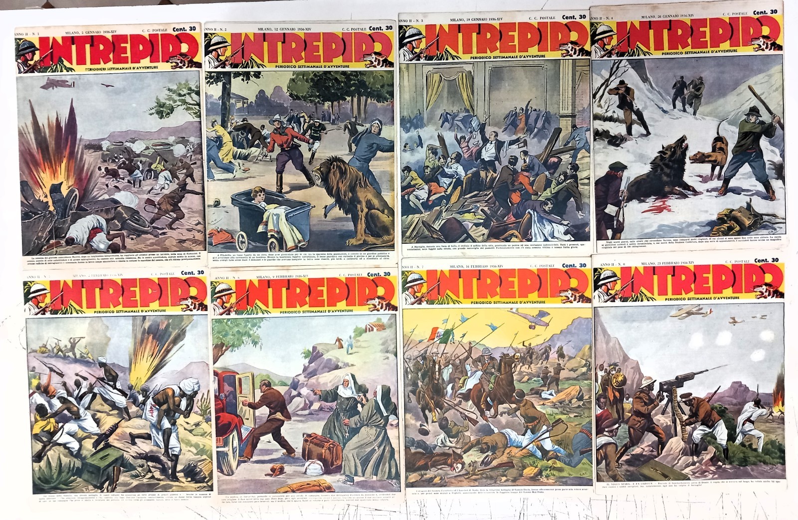 INTREPIDO ANNO 2* 1936 COMPLETA 1/52 ORIGINALI - PIU' CHE OTTIMI RARITA'