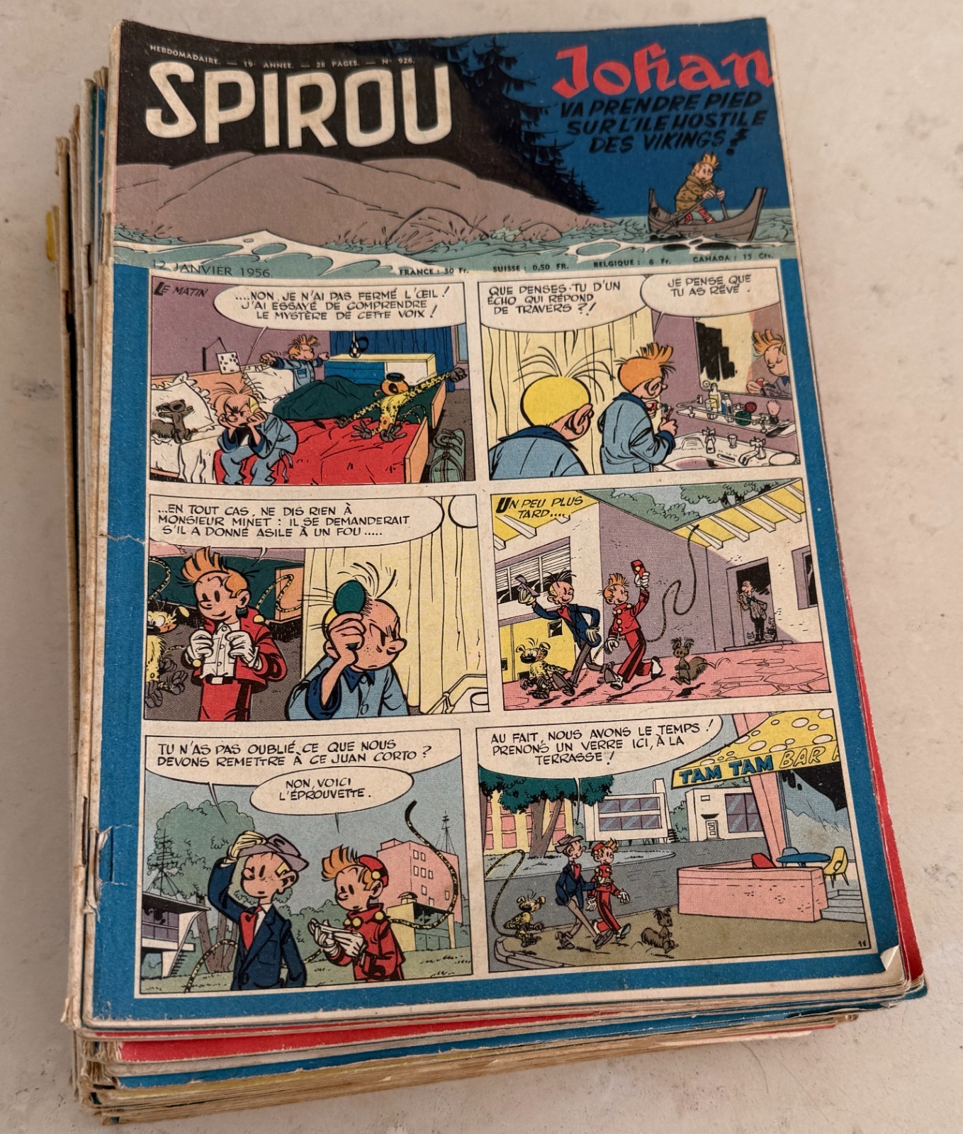 Journal de SPIROU, Année 1956. lot 41 numéros tous différents (Voir description)