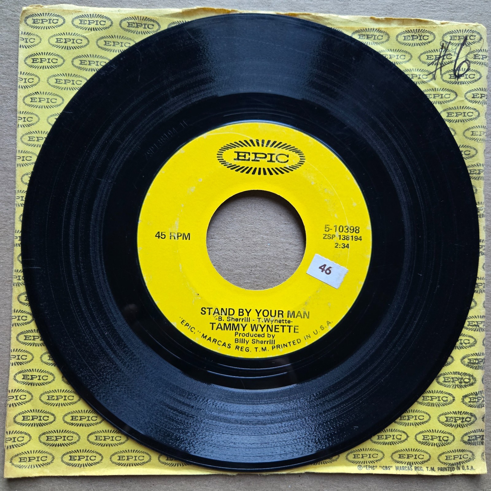 TAMMY WYNETTE Stand By Your Man COUNTRY 45 7" Record Vinyl