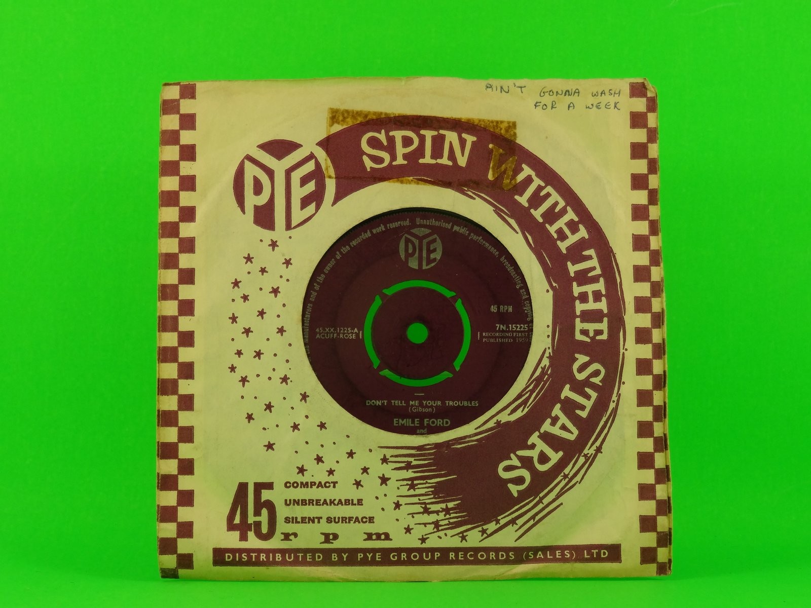 EMILE FORD DON'T TELL ME YOUR TROUBLES (144) 2 Track 7" Single plus Company Slee