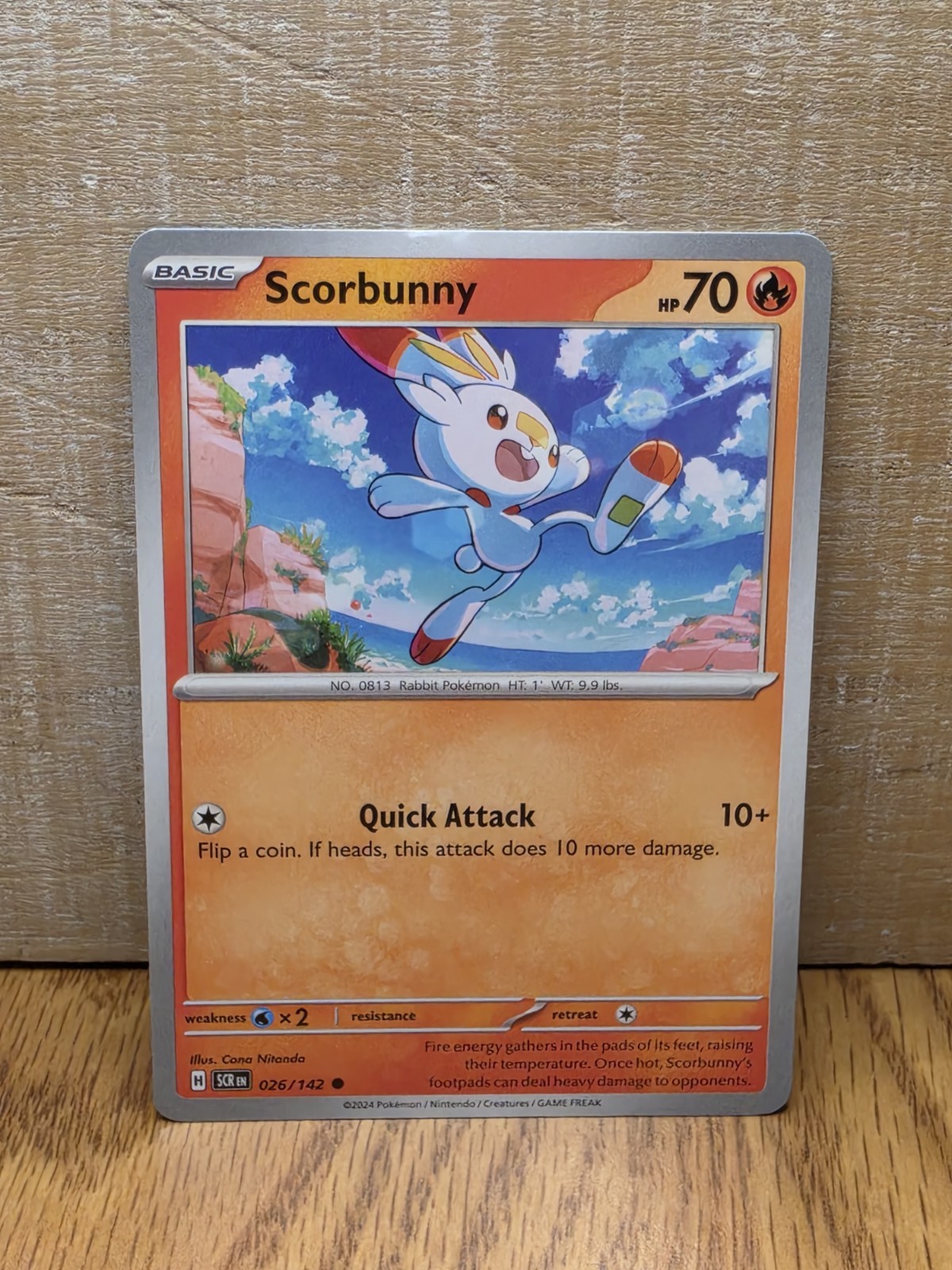 Scorbunny 026/142 Stellar Crown Non-Holo Common Pokémon Card TCG
