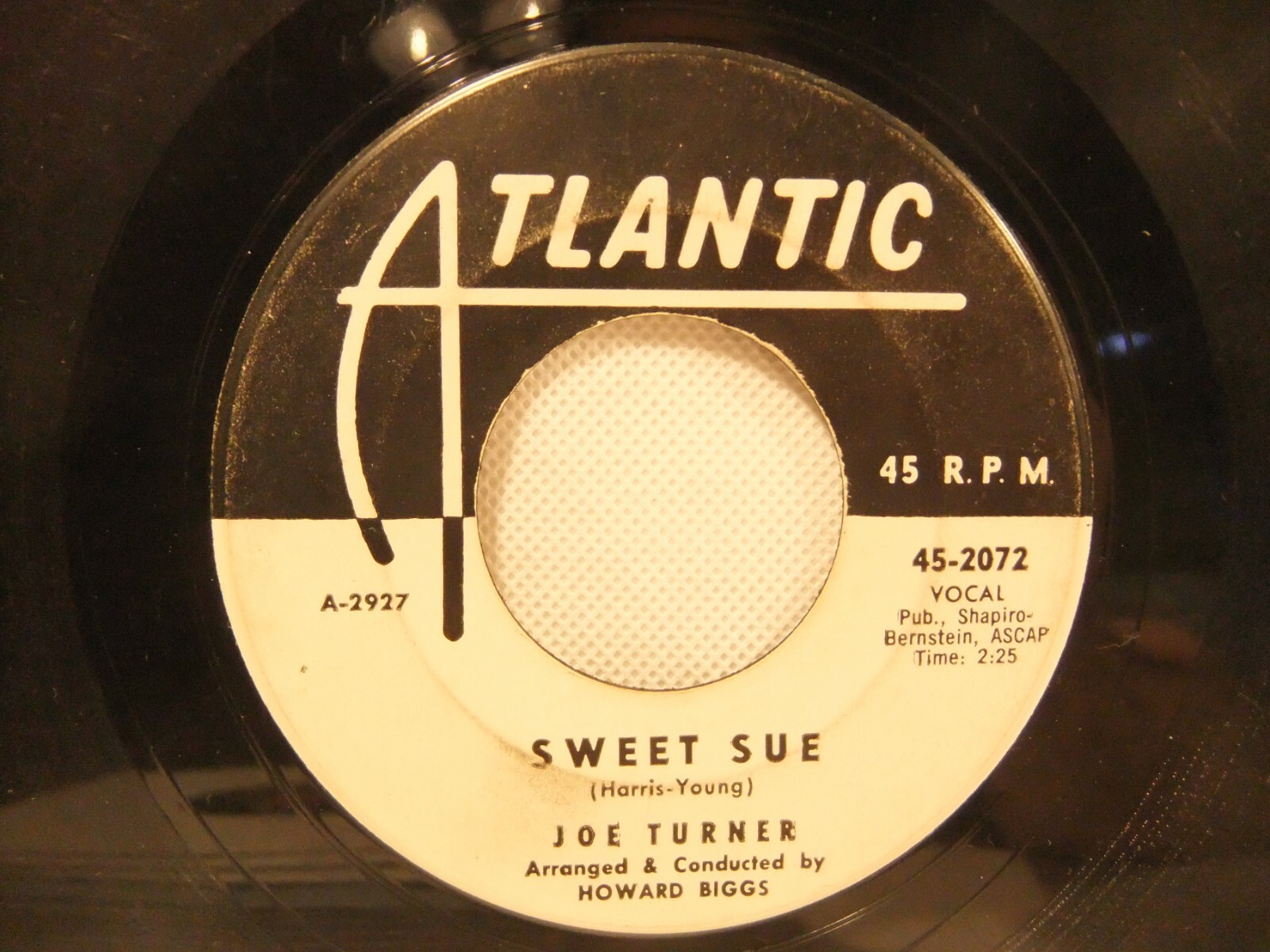 Joe Turner Sweet Sue / My Reason For Living 1960 Promo Single Atlantic 45 2072