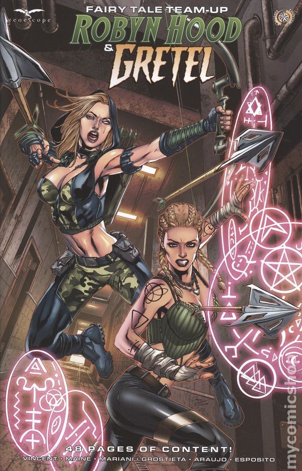 Fiaba Team-Up Robyn Hood e Gretel 1A quasi nuovo 2024 immagine stock Zenescope