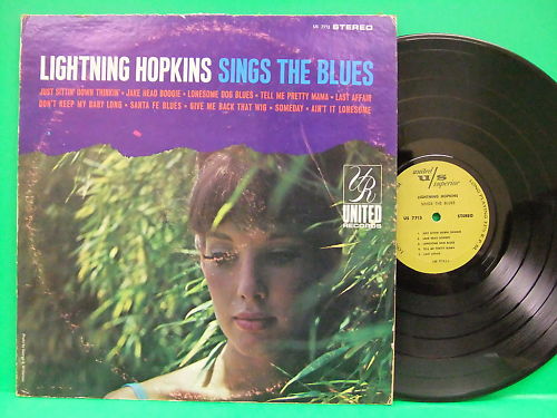 Lightning Hopkins Sings The Blues 60's LP Album United