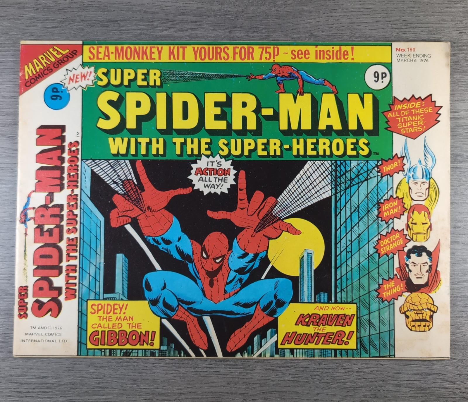 Super Spider-Man With The Super Heroes No. 160 Marvel Comics 6th March 1976
