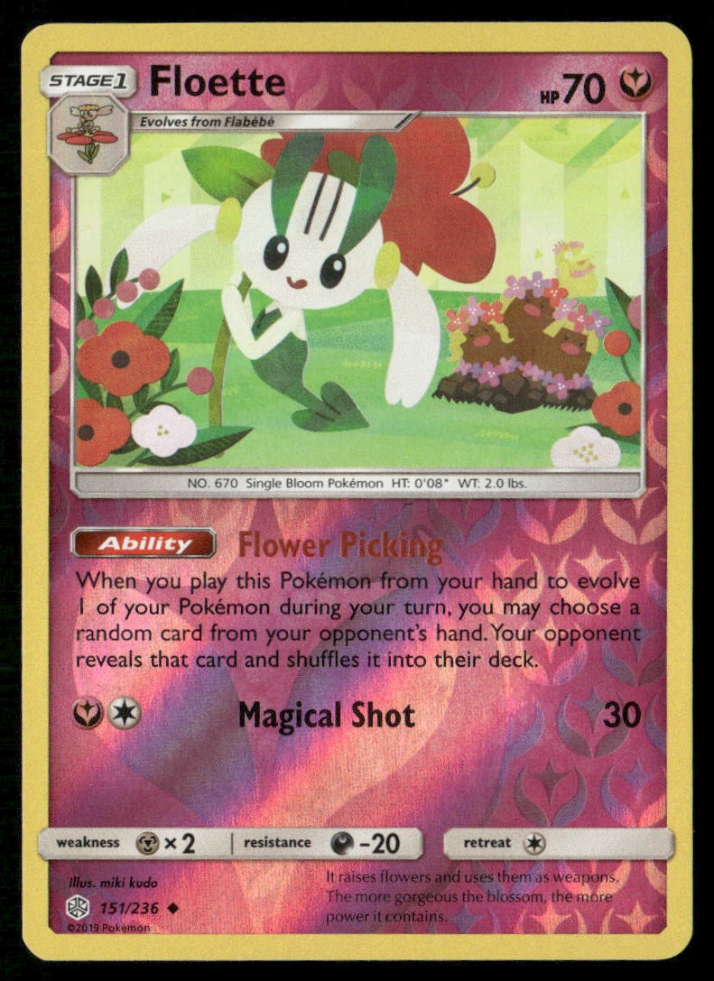 Floette 151/236 Eclissi Cosmica Non Comune Pokemon Reverse Holo Leggermente Giocato