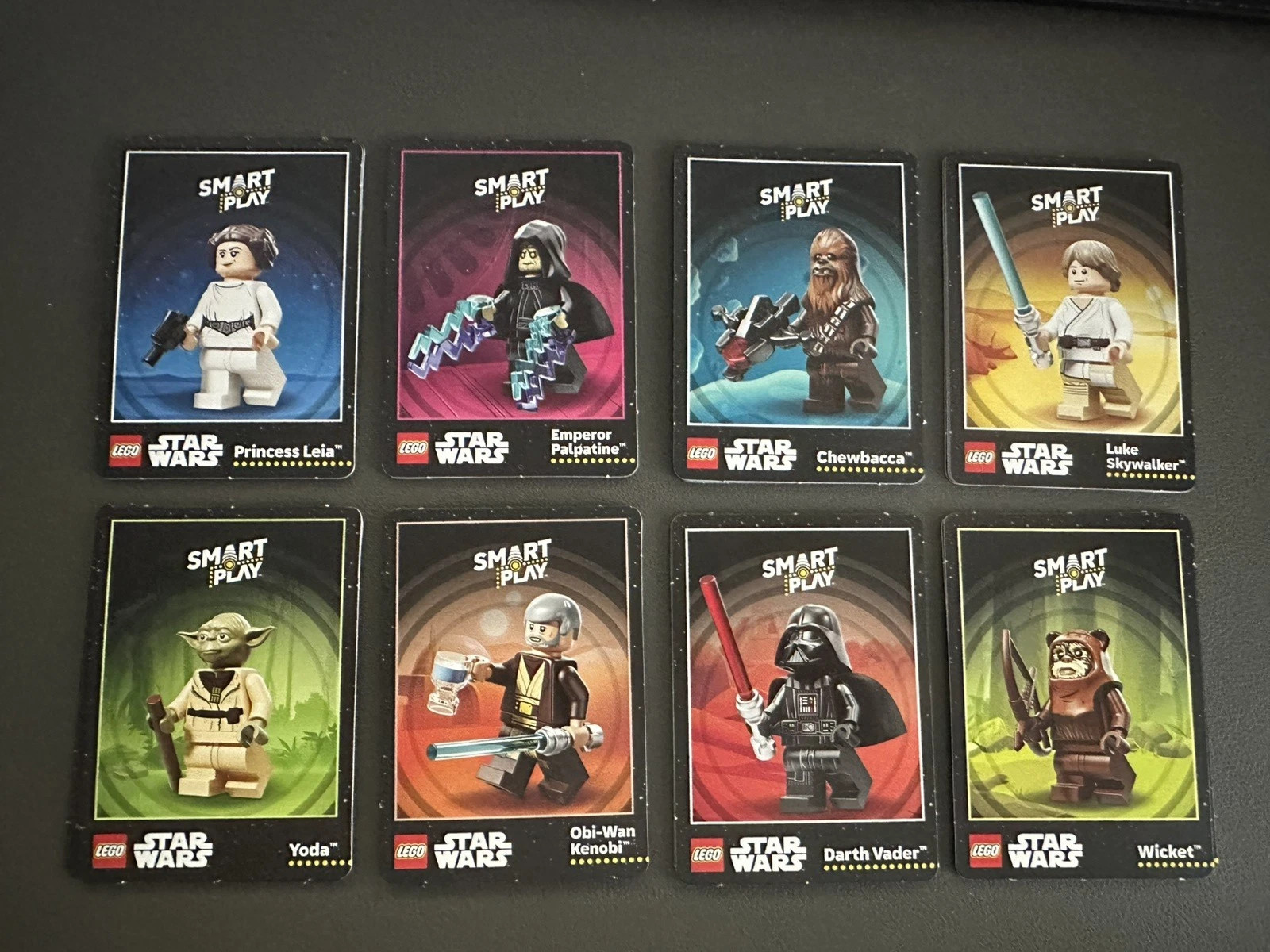 LEGO STAR WARS SMART BRICK TRADING CARDS - SET COMPLETO DI 8