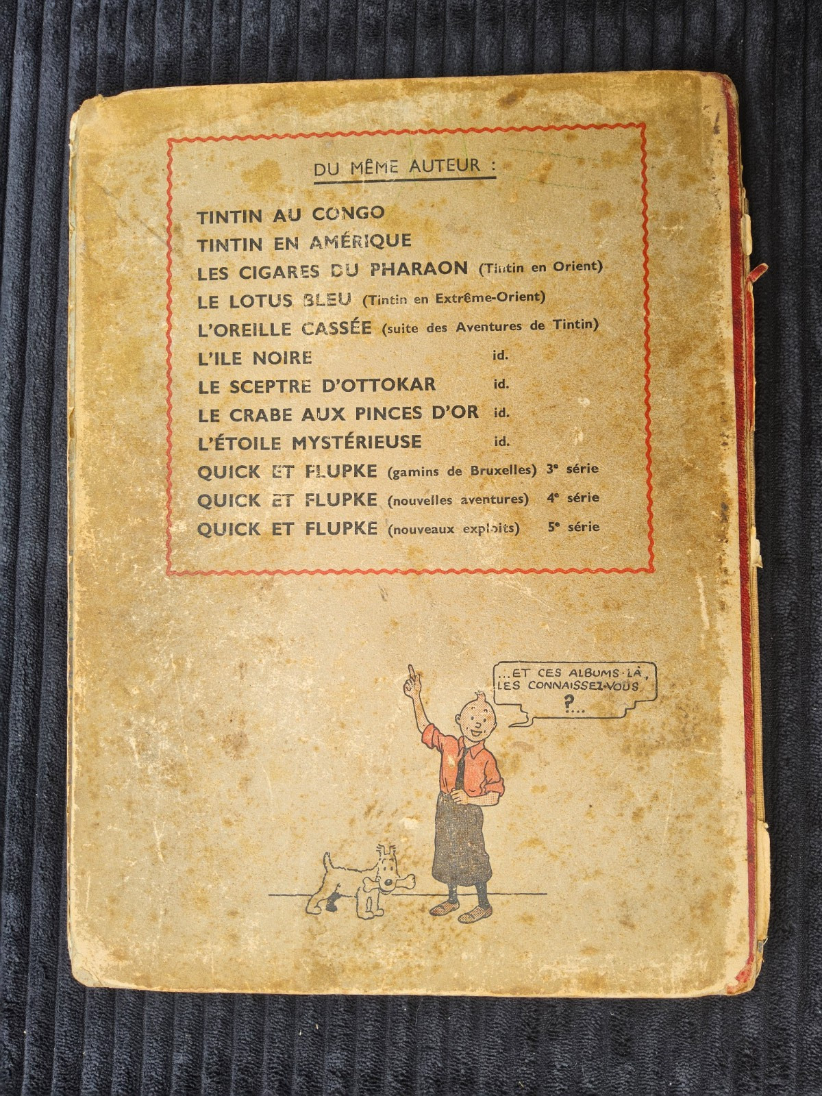 Tintin L’étoilé mystérieuse - A18 - Sans Titre 1ère page - Dos Blanc - EO  1942