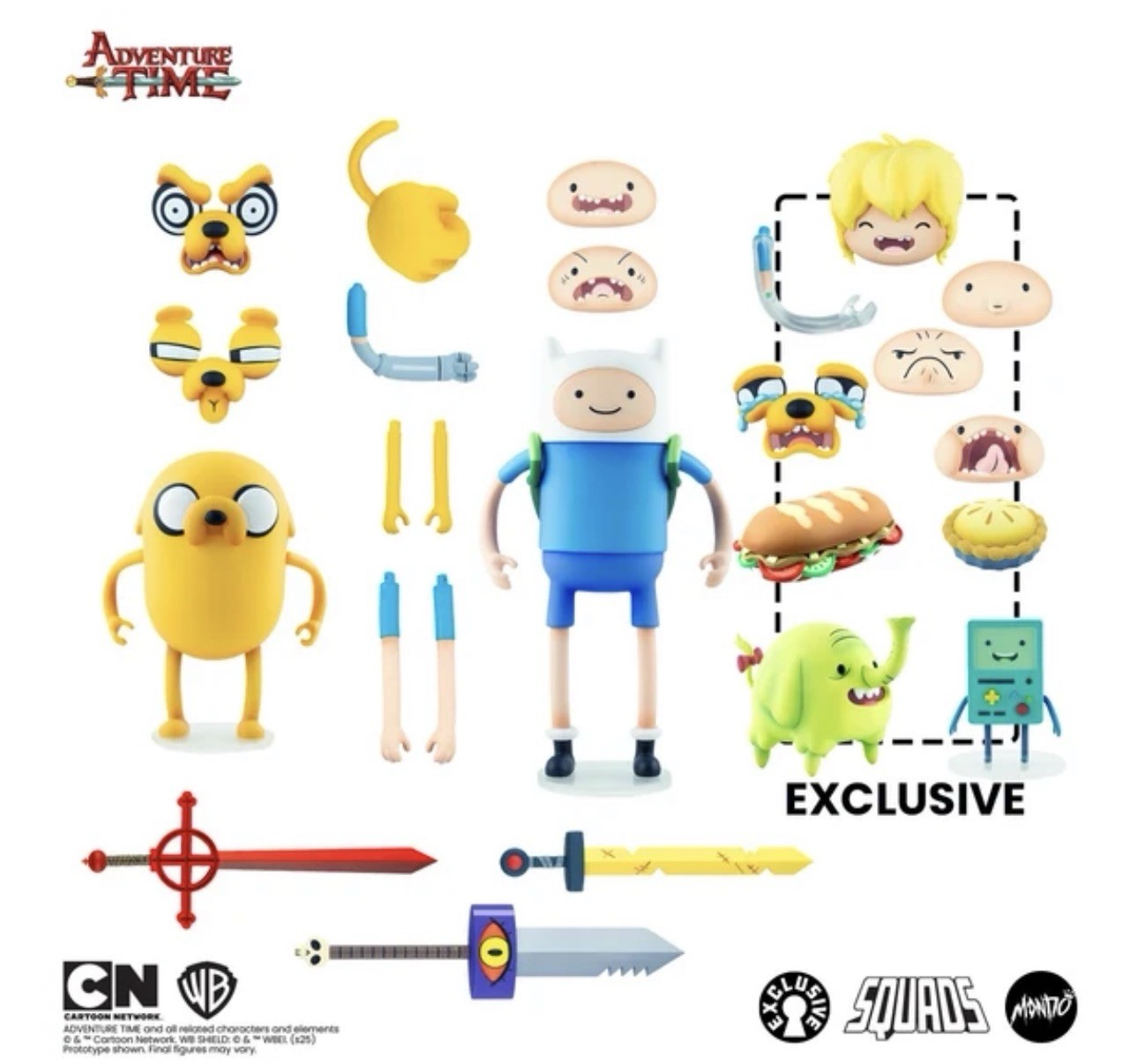 ADVENTURE TIME - Set Figurine Jake e Finn Esclusivo Mondo Limited 1000 In Mano