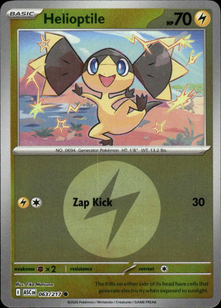 Helioptile (Quick Ball) Ascended Heroes 063/217 Common Reverse Holo NM