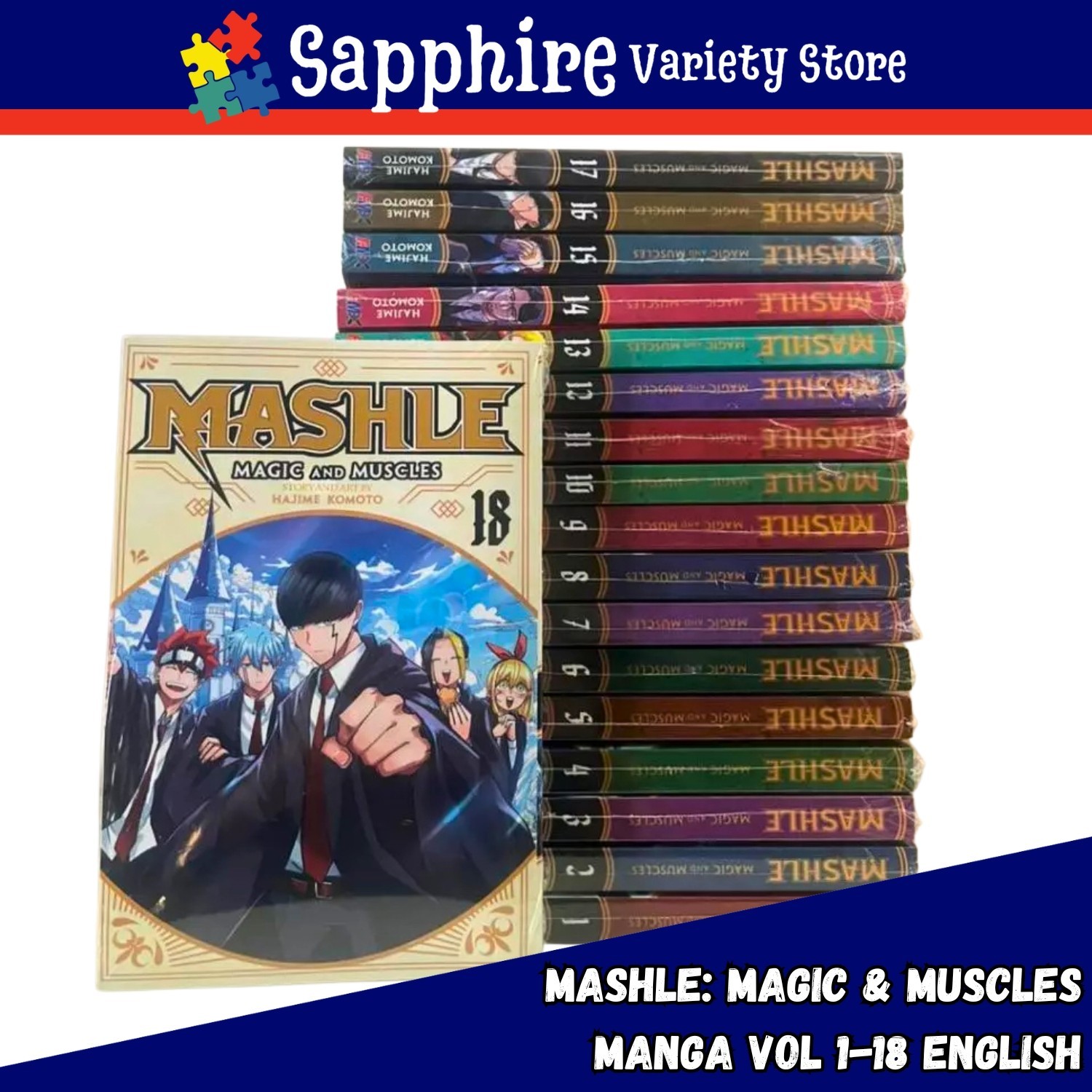 MASHLE: Magic & Muscles Manga Volume 1-18 Set Completo Fumetto Inglese Hajime Komoto
