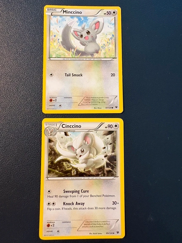 Pokémon Verzameling 2 Kaarten - Minccino & Cinccino Evolutielijn (Fates Collide)