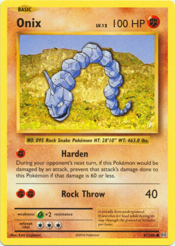 POKEMON CARD ONIX 61/108 NO 095 ROCK SNAKE POKEMON TCG CCG