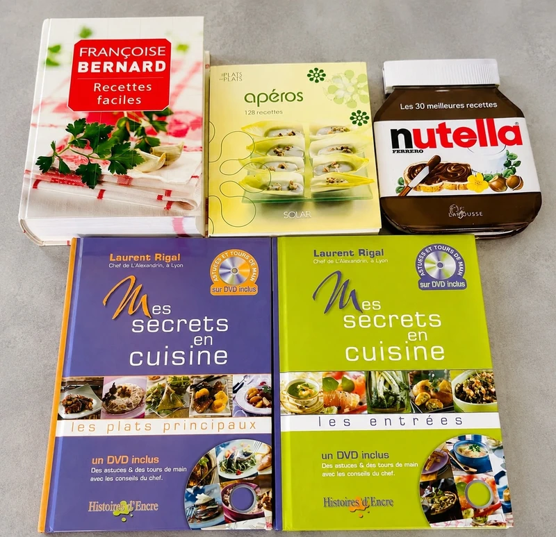 📚 Lot 5 livres de cuisine – Recettes faciles, apéros & astuces de chefs