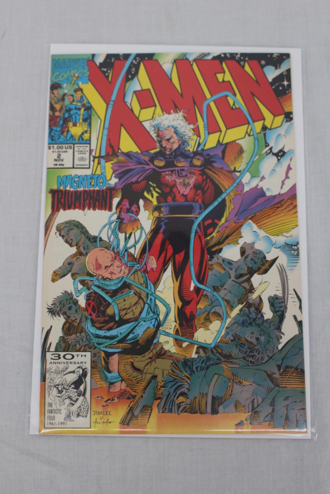 Vintage 1991 Marvel All New X-Men #2 Magneto Triumphant Comic Boarded Color