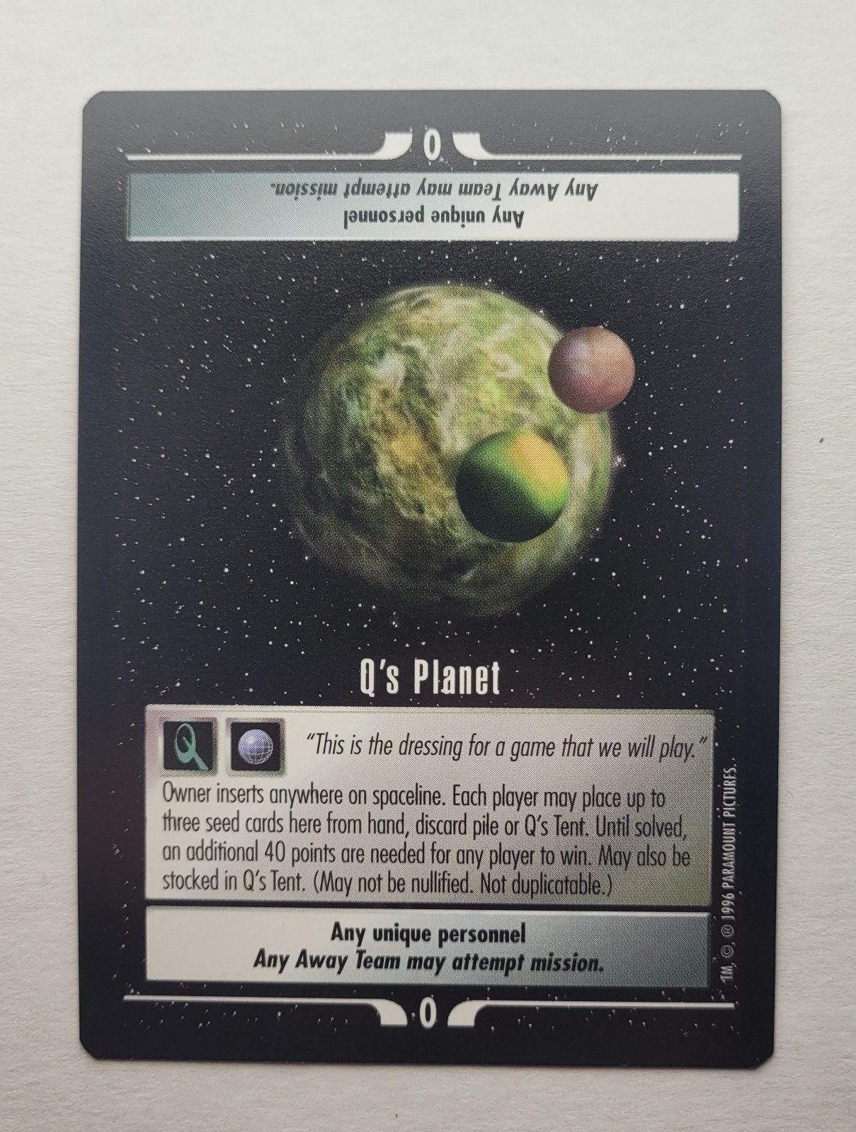 Star Trek CCG: Q'S PLANET + BONUS | Non Comune | RISPARMIA FINO AL 25% | 1E Q Cont