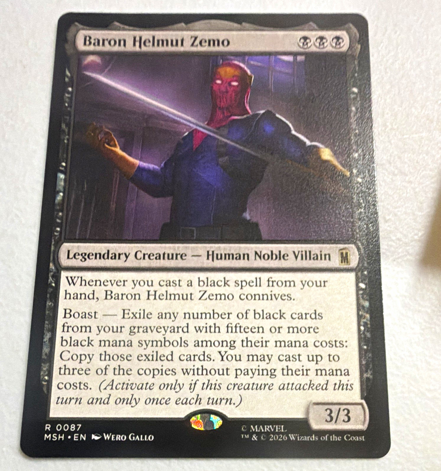 Wizards of the Coast MTG Marvel Super Heroes Barone Helmut Zemo #0087 Inglese