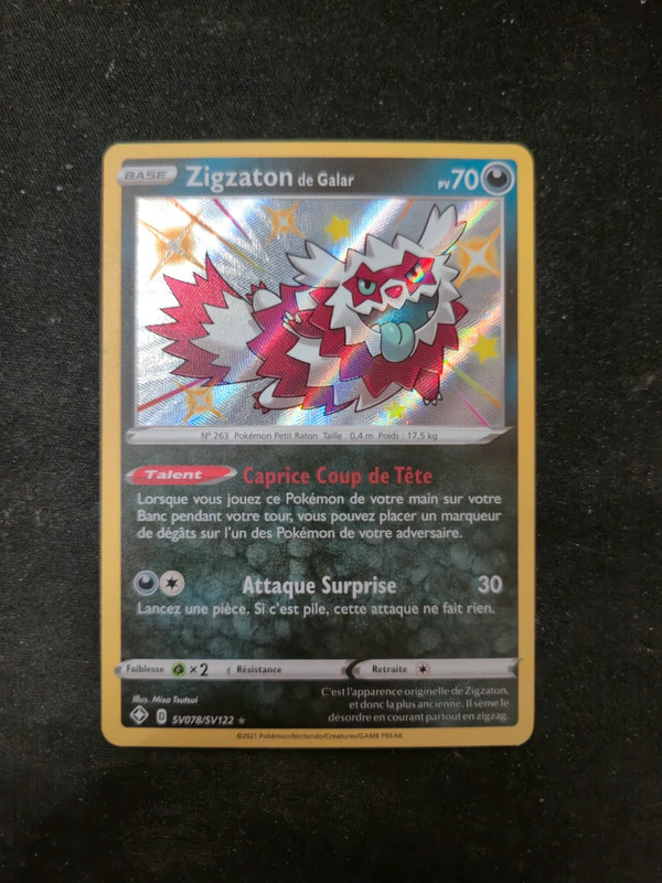 Zigzaton Shiny Sv078/122 Destinée Radieuse Eb4.5 Fr