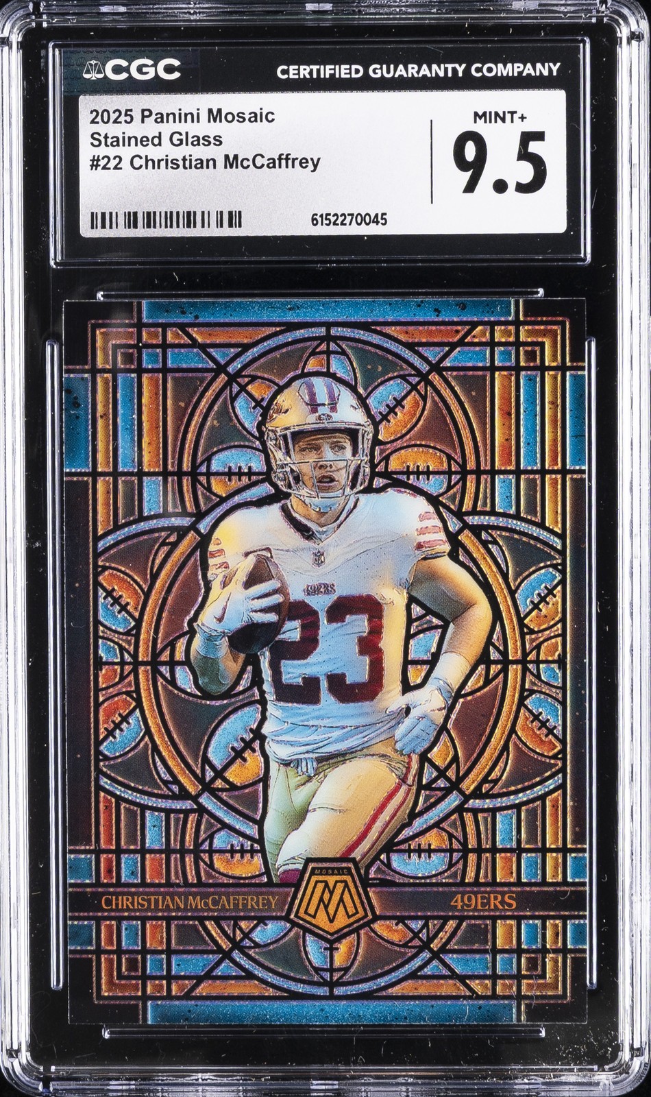 2025 PANINI MOSAICO VETRO COLORATO #22 CHRISTIAN MCCAFFREY CGC 9,5