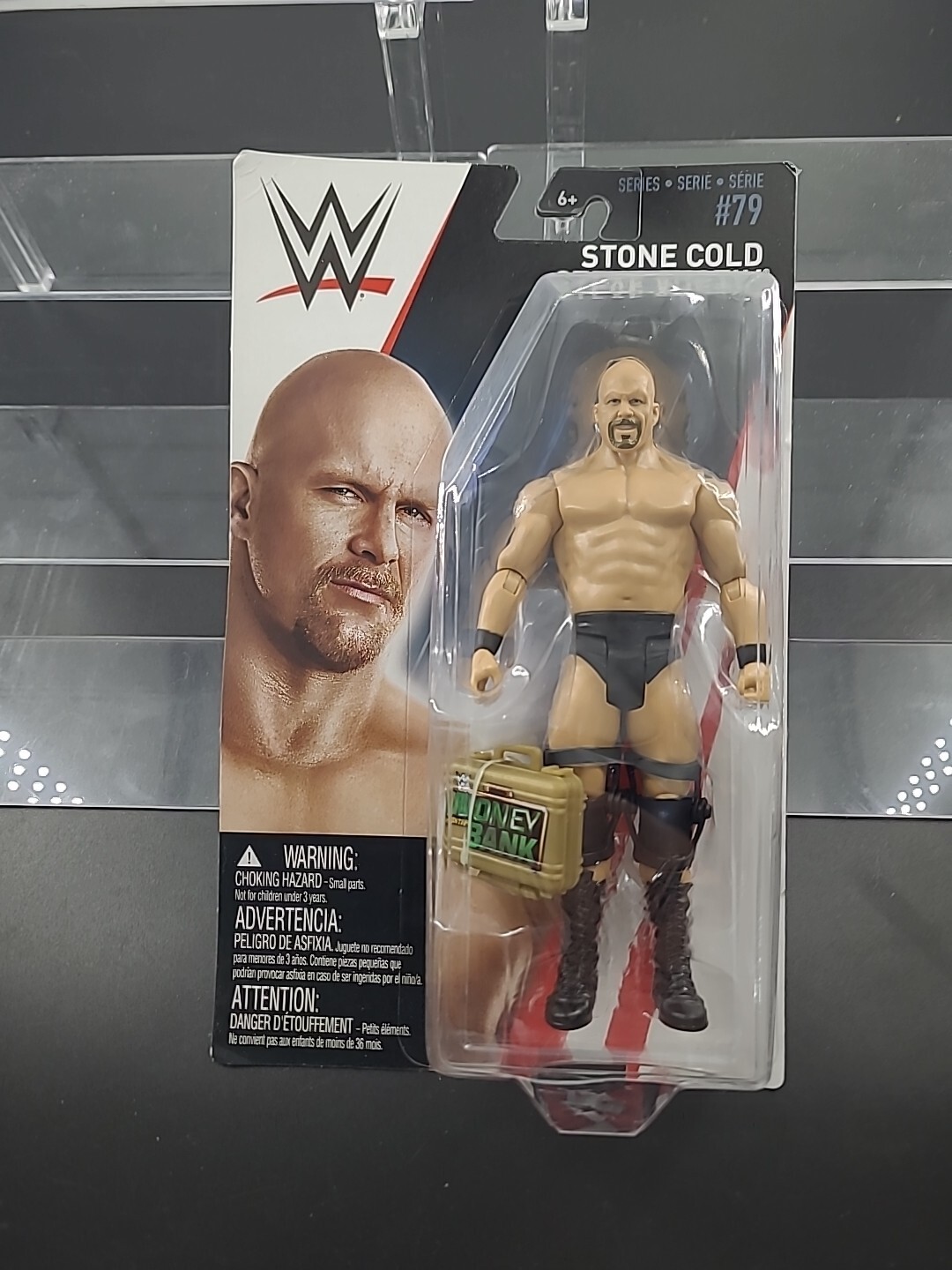 WWE Basic Action Figure #79 Stone Cold Steve Austin Chase Wwf Mitb valigetta grezza
