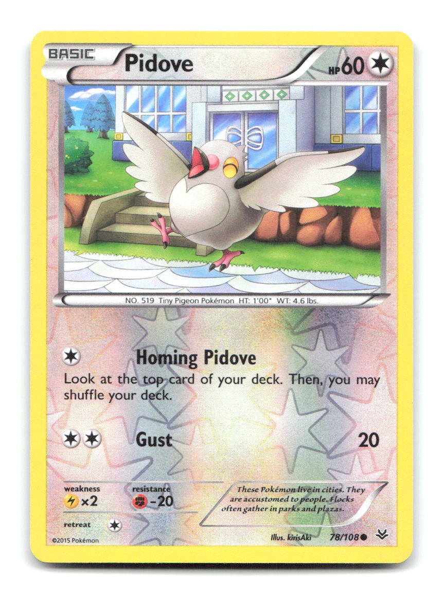Pidove 78/108 Common Roaring Skies Pokemon Reverse Holo Moderately Played
