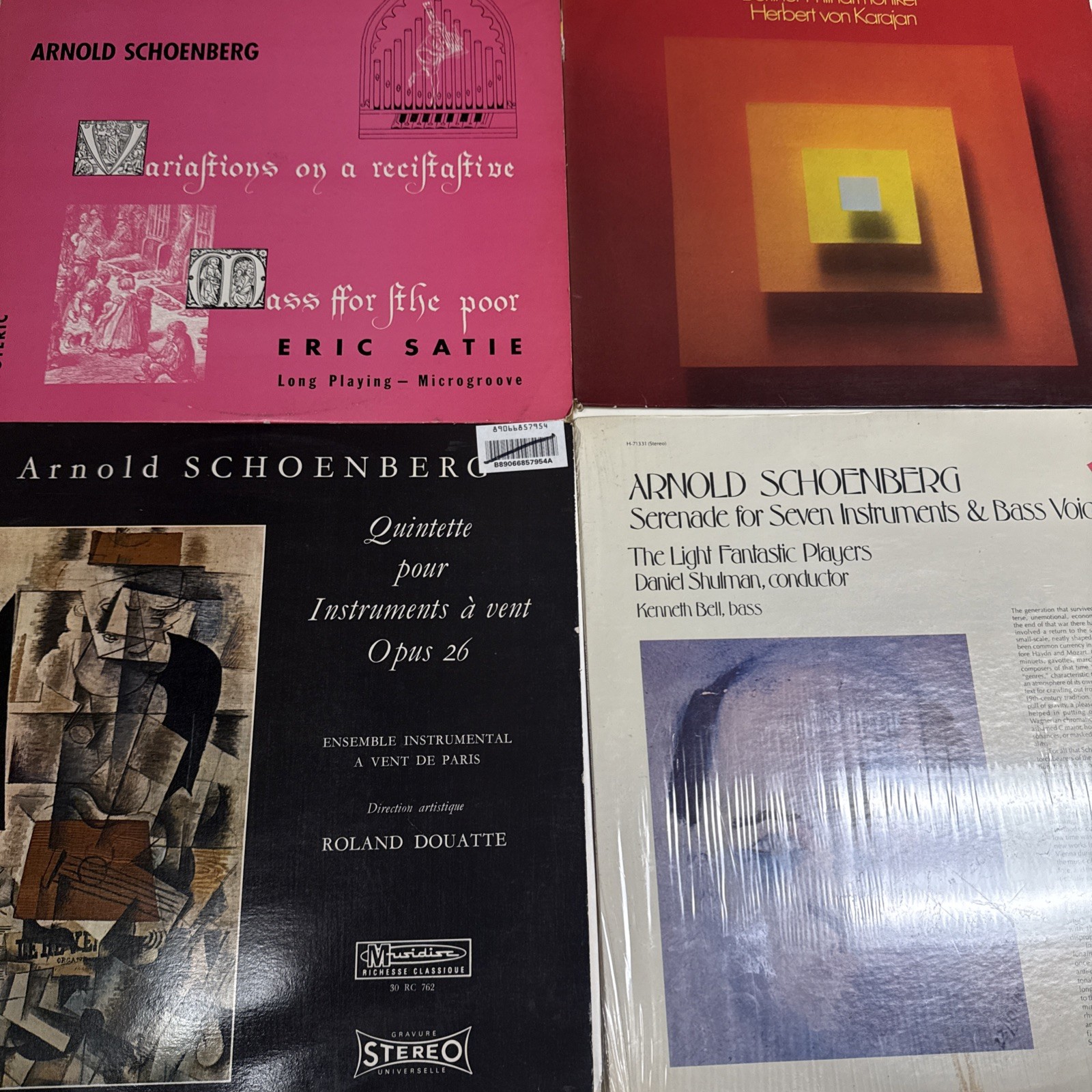 LOT 4 ARNOLD SCHOENBERG Pelleas und Melisande Quintette Serenade DGG LPs