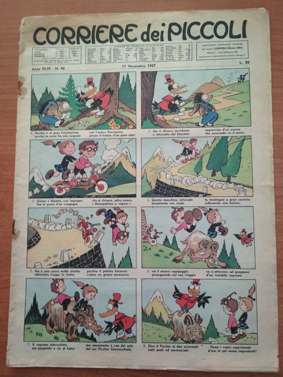 CORRIERE DEI PICCOLI  N°46 1957 - ORIGINALE - PAN AMERICAN SERVIZIO A BORDO